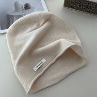 Bonnet en laine blanc cassé minimaliste, coupe ample, coupe-vent, doux pour la peau, respirant, idéal pour la randonnée et les courts séjours en plein air