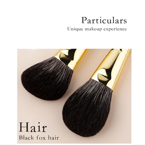 ชุดแปรงแต่งหน้าขนแพะธรรมชาติหรูหราสีดำโกลด์คุณภาพสูงสำหรับโลโก้ที่กำหนดเอง - Product Image 3