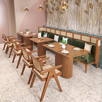 Ensemble de chaises de table à manger moderne et de style vintage pour café, restaurant, café ou hôtel Meubles de cabine en bois