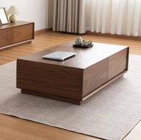 Table basse en bois massif style crème nordique, table basse moderne minimaliste pour petit appartement, salon