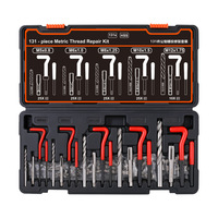 131-Piece High-Speed Steel Thread Repair Tool Tap Set with Self-Tapping Thread Inserts and Drill Bits Repair Toolbox