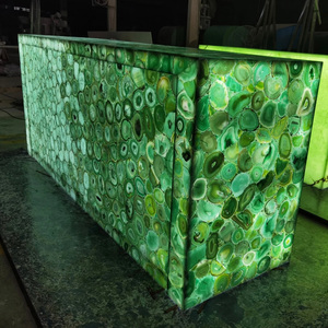 Losa de Piedra Translúcida de Ágata <span class=keywords><strong>Calcedonia</strong></span> Retroiluminada Verde Mármol para Pisos, Techos y Encimeras - Product Image 4