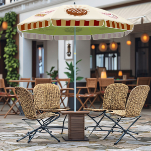 Custom Large Logo UV Sunshade Beach Umbrella Outdoor Advertising Market Parasol