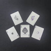 Kartu bermain kertas Premium dek Poker timah ungu Logo kustom kartu permainan kertas Premium UNTUK keluarga untuk pertunjukan sulap