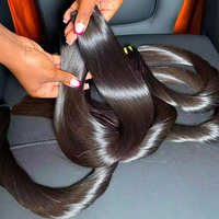 Extensions de cheveux vierges chinois Remy Deep Wave 15A, double trame tissée à la machine, lot en vrac, 100% vierges, toutes couleurs, pour femme noire