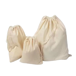 Eco Friendly Cotton <b>Drawstring</b> Bag for Shopping Packaging Promotional and Everyday Carry Use Available for Sale - Product Image 1