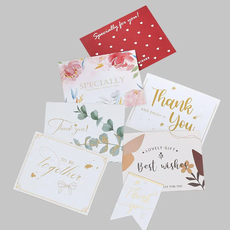 100 Uds pequeñas tarjetas de agradecimiento Diy regalos ramo pastel decoraciones Floral bendición mensaje tarjeta de felicitación con