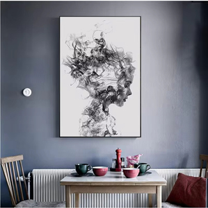 Póster de pintura de pared escandinavo nórdico imágenes en blanco y negro pluma Arte Abstracto impresiones ilustraciones decoración pintura - Product Image 3