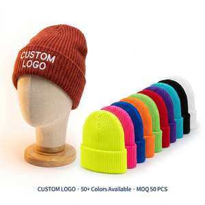 Gorro <span class=keywords><strong>de</strong></span> Punto Acrílico con Puño, Bordado con Logotipo Personalizado, Fabricante Certificado ISO, OEM, ODM, Venta <span class=keywords><strong>al</strong></span> <span class=keywords><strong>Por</strong></span> <span class=keywords><strong>Mayor</strong></span>, MOQ Bajo, para <span class=keywords><strong>Invierno</strong></span> - Product Image 1