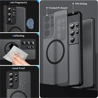 Étui de téléphone portable pour S24 Ultra, design luxueux, anti-rayures, matériau TPU+PC, antichoc, style professionnel, finition mate