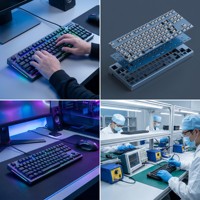 Lierxin LEX-KEYBOARD-MCU OSP Teclado Mecánico PCB de Control Principal de 2 Capas USB-C HID QMK/VIA Conector de Interruptor Intercambiable en Caliente LED por Tecla