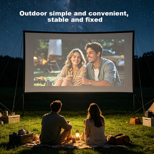 Topleo 120 Inch Portable Floor Rising Inflatable Outdoor Projector <b>Screen</b> Fresnel Black True Color MN07 Floor 1.Wind-Resistan - Product Image 6
