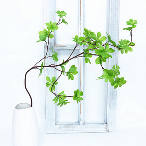 Plante artificielle verte suspendue en forme de cloche, bouquet à 6 branches pour décoration intérieure, bureau, mariage - Product Image 3