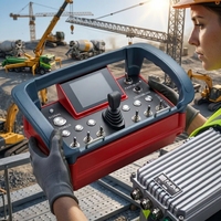 Control remoto inalámbrico industrial OEM personalizado para sistema de válvulas hidráulicas, unidad de control por radio con joystick de un solo eje