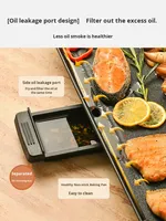 Liren Gril Électrique Poêle En Acier Inoxydable Antiadhésif Barbecue Grill Minuterie Numérique Contrôle Ménage Kebab Machine Intérieur Faible Fumée
