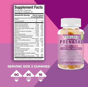 Gomitas de Vitaminas Prenatales Completas al por Mayor con DHA <span class=keywords><strong>y</strong></span> Ácido Fólico, Fórmula Suave para Náuseas Matutinas <span class=keywords><strong>y</strong></span> <span class=keywords><strong>Embarazo</strong></span> Temprano - Product Image 3