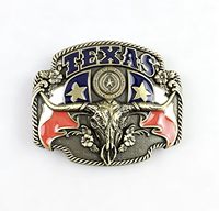 Boucle de ceinture Western Texas Longhorn vintage en alliage de zinc émaillé, imprimée en 3D et embossée, pour ceinture de cowboy