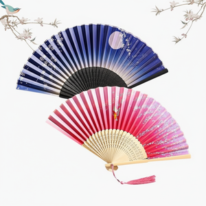 Grande sconto tradizionale di bambù coreano pieghevole ventaglio di danza popolare Moonflower regalo di gruppo o Souvenir per stranieri - Product Image 1