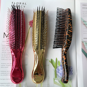 Brosse de massage du cuir chevelu de luxe la plus vendue, électroplaquée, à double poils en nylon, pour le soin des méridiens du cuir chevelu, démêlante pour cheveux humides et secs - Product Image 2