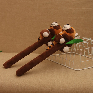 Famoso en Internet, lindo pequeño <span class=keywords><strong>mapache</strong></span> y muñeco de Panda, edredón de peluche para viajes, bastón de bambú, escalada, dibujos animados para cumpleaños - Product Image 4