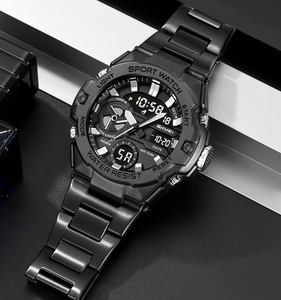 Orologio Digitale Sportivo da Uomo Skmei 2404 Nero Personalizzabile con Logo, Impermeabile 3 ATM, Cinturino in Acciaio Inossidabile - Product Image 4