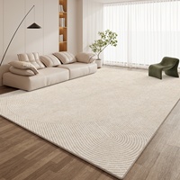 Tapis en polyester pour salon, style crème, tapis de canapé moderne, lavable, essuyable, antidérapant, chambre à coucher, chevet, luxe léger, haut de gamme
