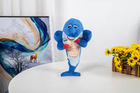 Jouet pour chien en peluche Muscle Shark, jouet à mâcher en caoutchouc qui couine, vente directe d'usine, OEM personnalisé, jouet pour animaux de compagnie amusant et durable, vente en gros ODM