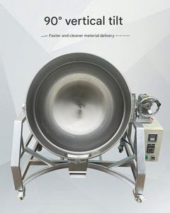 Olla Eléctrica con Calentamiento por Gas de Gran Capacidad, Inclinable, para Guisar Carne de Res y Freír en Cantina - Product Image 5