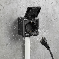 Prise murale étanche de type allemand conforme aux normes européennes IP54 avec interrupteur, 10A/16A 250V, matériaux PVC ABS, bouton poussoir de sécurité, extérieur