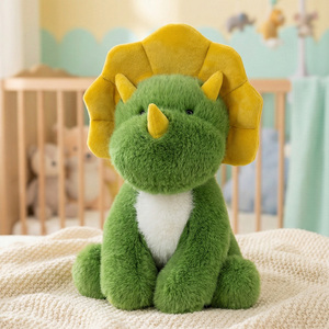 Peluche Triceratops Personnalisable Adorable avec Collier <span class=keywords><strong>de</strong></span> Franges Jaune Ultra Doux pour Soulager le Stress, Câliner et Offrir – Pour <span class=keywords><strong>les</strong></span> Fans <span class=keywords><strong>de</strong></span> Dinosaures <span class=keywords><strong>de</strong></span> Tous Âges - Product Image 4