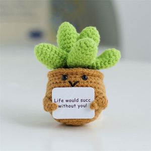 Popular Factory Crochet Products 13cm Dolls Office <b>Car</b> <b>Ornament</b> General Scenario Green Handmade Knitted Forest Friend Toys - Product Image 1