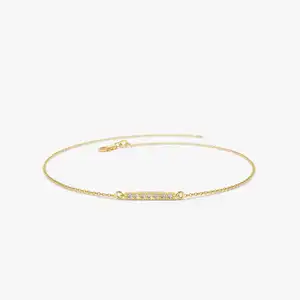 VLOVE Fine Jewelry Diamond Bracelet For Women 14k Diamond Bar Bracelet
