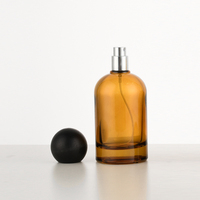 Flacon en verre cosmétique transparent ou brun de 30 ml, 50 ml, 100 ml avec bouchon à baïonnette pour distributeur de parfum, flacon pulvérisateur en verre avec capuchon à bille en bois