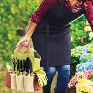 10 Pcs <b>Garden</b> <b>Tools</b> Set Complete Gardening Supplies Kit Carbon Steel Hand Trowel Rake Pruner Weeder with Gloves <b>Storage</b> Bag - Product Image 6
