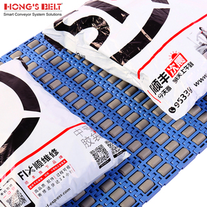 Cinta transportadora de plástico modular con parte superior de rodillo HONGSBELT para transportador de clasificación logística - Product Image 5