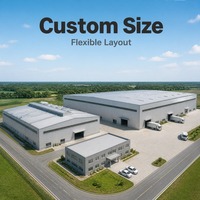 Entrepôt en structure métallique préfabriquée moderne Q355B avec ossature à portée libre pour applications logistiques, ateliers industriels et applications légères