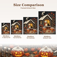 Cadres d'art mural décoratifs pour la maison, objets d'artisanat DIY, peinture 5D perlée, thème Halloween, directement de l'usine