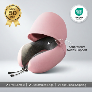 หมอนรองคอแบบพกพาสำหรับการเดินทาง ช่วยบรรเทาอาการปวดเมื่อย 360 องศา รองรับสรีระ ผลิตจากเมมโมรี่โฟม เหมาะสำหรับการเดินทางบนเครื่องบิน สำนักงาน ขายส่ง OEM - Product Image 1