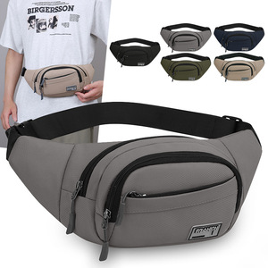 Men's Waist Bag Oxford Cloth Durable Chest Pack Gray Black Army Green Khaki Dark Blue Everyday Outfits - Product Image 1
