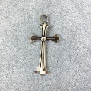 จี้สร้อยคอรูปกางเขนคริสเตียนวินเทจ Chrom Hearts พร้อมโซ่เชื่อมแบบลิงค์ ชุบเงิน ทำจากโลหะผสมทองแดง สำหรับผู้ชายและผู้หญิง รูปดาวหกแฉก - Product Image 6