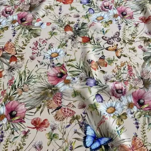 Tecido de seda Arman Floral exclusivo de alta qualidade estilo designer famoso Tecido de seda Arman