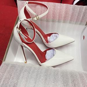 Zapatos de Tacón Alto Elegantes Blancos Brillantes con Punta en Pico, Tallas Grandes 33-46, Modelo 2026, Tacones de Aguja Modernos para Mujer - Product Image 3