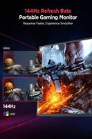 Monitor Gaming AHXJKA de 16 Pulgadas, 2.5K, 144Hz, IPS, 2560x1600, 16:10, 300-Nit, Tipo-C, HDR, Cuidado de la Vista, Portátil para Laptops/PCs/Consolas