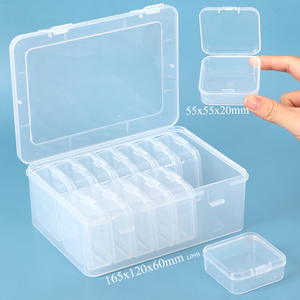 SUNSHING Clear Stackable Plastic Square Rectangle Storage Box Set Customizable Jewelry Bead Storage Organizer Containers - Product Image 3