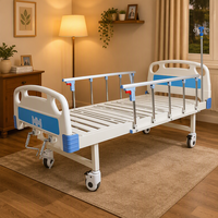 Lit médical à cadre en acier 40x80 avec barrière latérale en alliage d'aluminium en forme de C et roulettes double face pour usage en maison de retraite et soins infirmiers