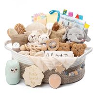 Panier tissé idéal pour les vêtements de bébé, les jouets en peluche et les ensembles cadeaux pour nouveau-nés, parfait pour les baby showers, les fêtes de bienvenue et les cadeaux d'anniversaire.