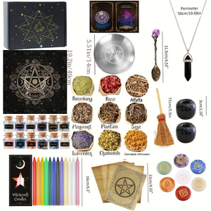 Kit de Brujería Grande al por Mayor de 60 Piezas, Set de Iniciación <span class=keywords><strong>para</strong></span> Altar de <span class=keywords><strong>Brujas</strong></span>, Set de <span class=keywords><strong>Hechizos</strong></span> <span class=keywords><strong>para</strong></span> <span class=keywords><strong>Principiantes</strong></span>, Set de Suministros de Brujería - Product Image 2