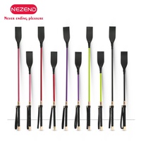 NEZEND 2 pièces 18 pouces Fouets sexy BDSM Fétichisme Fessée Jouet de stimulation Flogger Fouet en cuir pour bondage Fouets d'entraînement pour l'équitation
