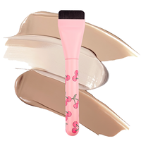Pinceau Fond de Teint Plat à Une Seule Mouvement, Motif Cerise, Manche en Plastique, Correcteur Sans Trace, Ultra-Fin en Nylon pour Débutants