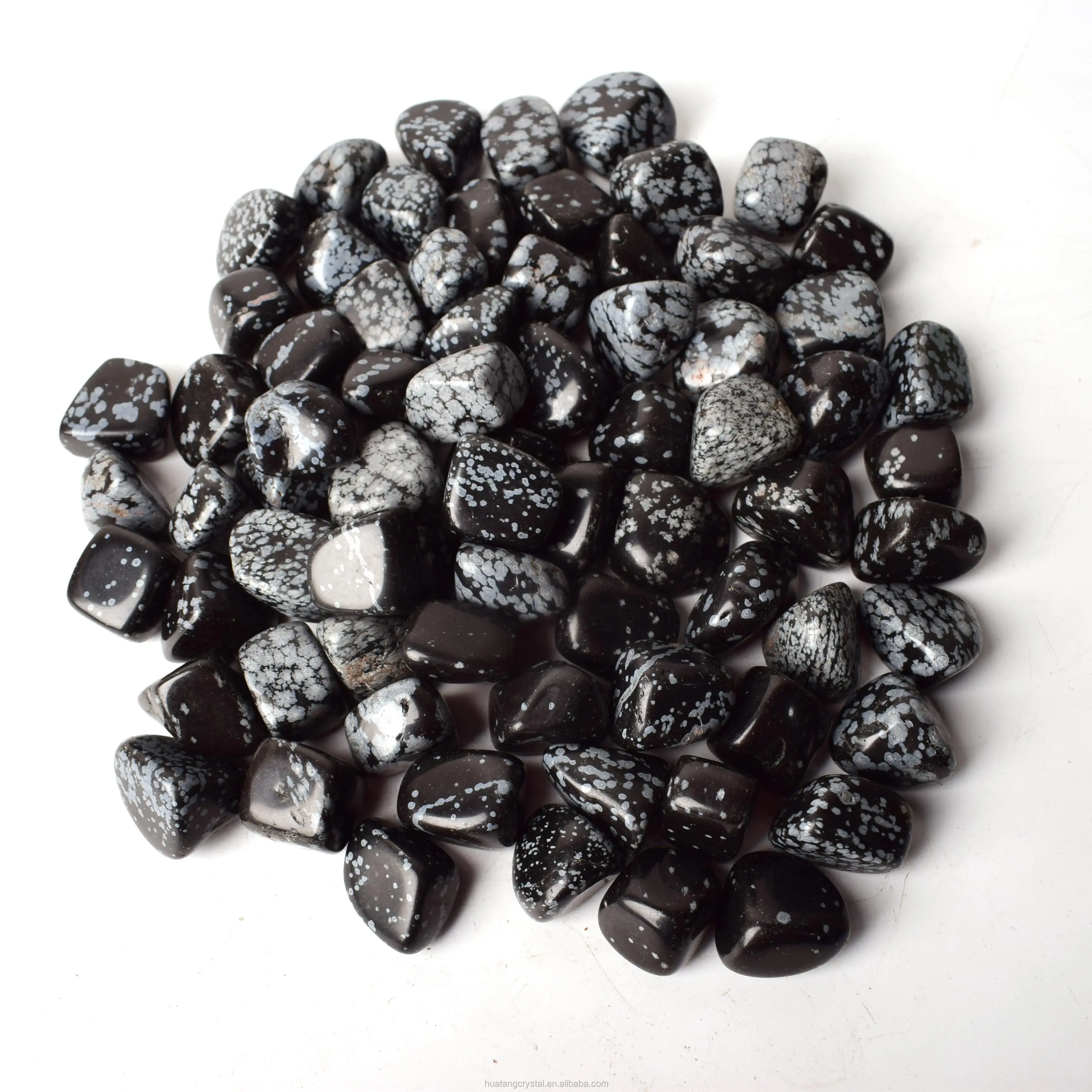 מפעל מחיר באיכות גבוהה Snowflake Obsidian מכובס אבנים לקישוט